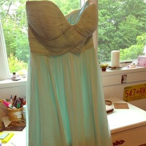 Donna Morgan Sarah Strapless Ruched Chiffon Dress